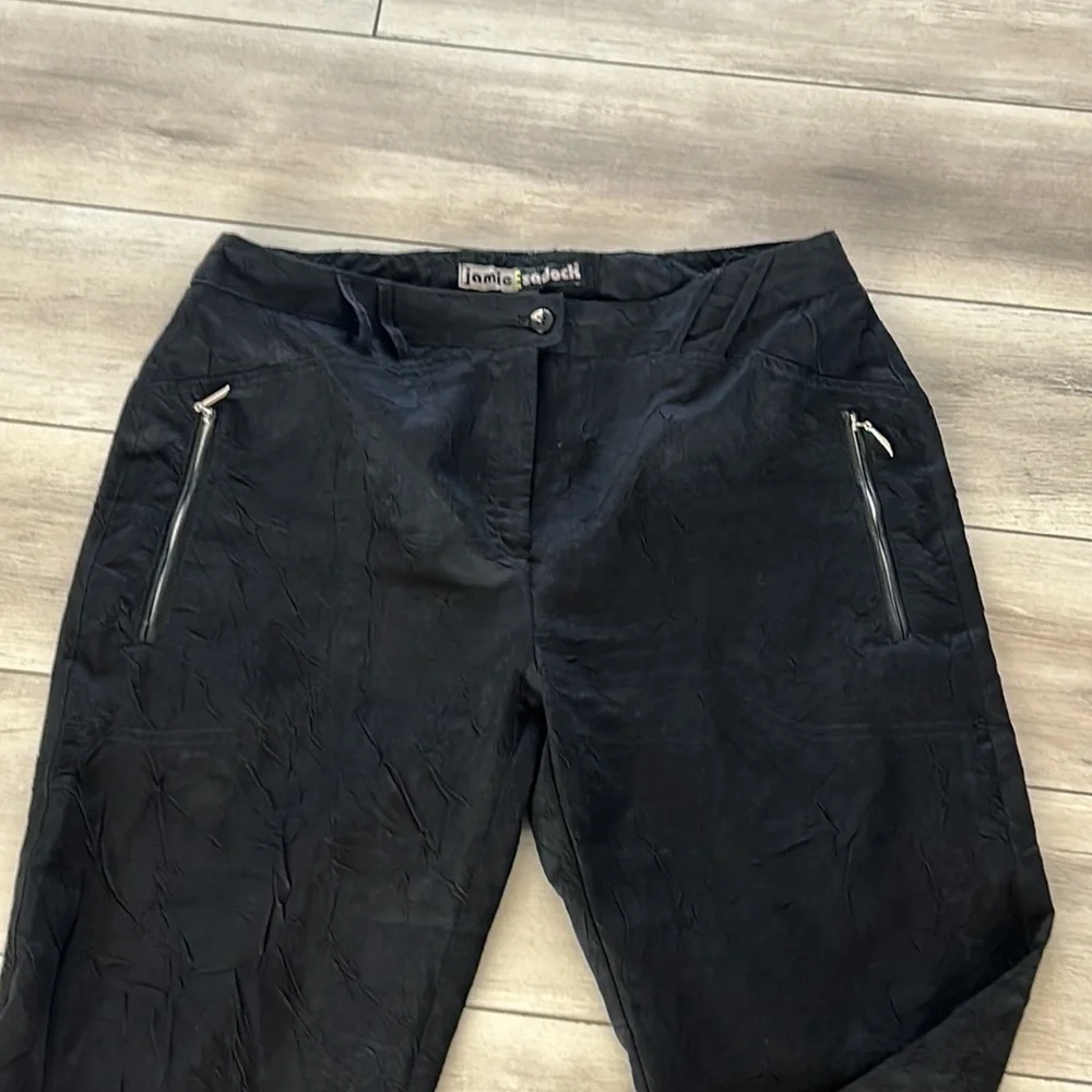Jamie Sadock size 8 black cropped crinkle golf pants